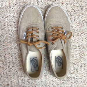 Light brown Vans with Leather laces